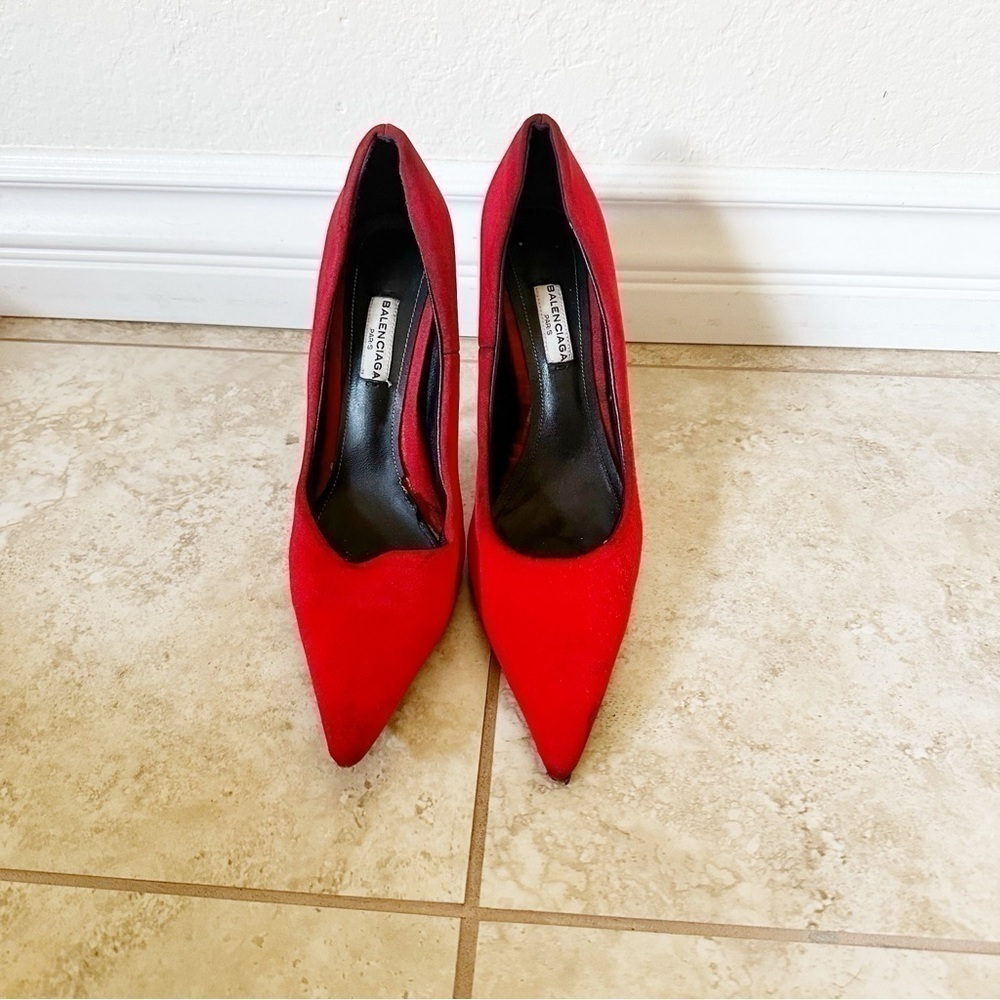 Authentic balenciaga red cloth knife heels size 38 - Picture 2 of 5